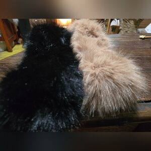 Black and Light Brown Faux Fur Headband